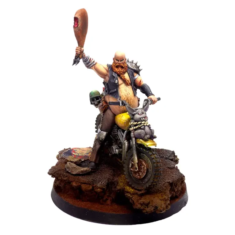 Miniatura montada en moto para pintar punkapocalyptic wargame