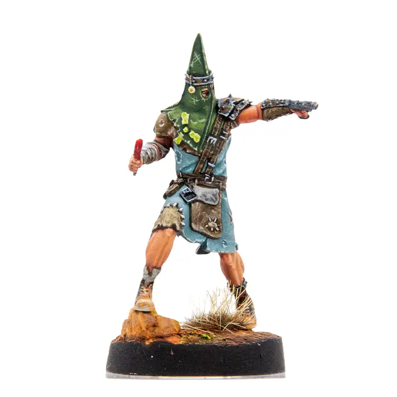 Discípulo con filo pequeño y pistola