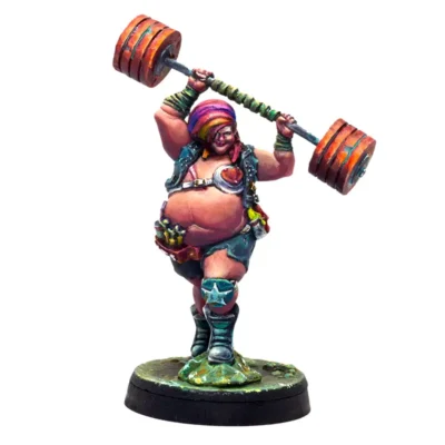 Forzuda con maza pesada