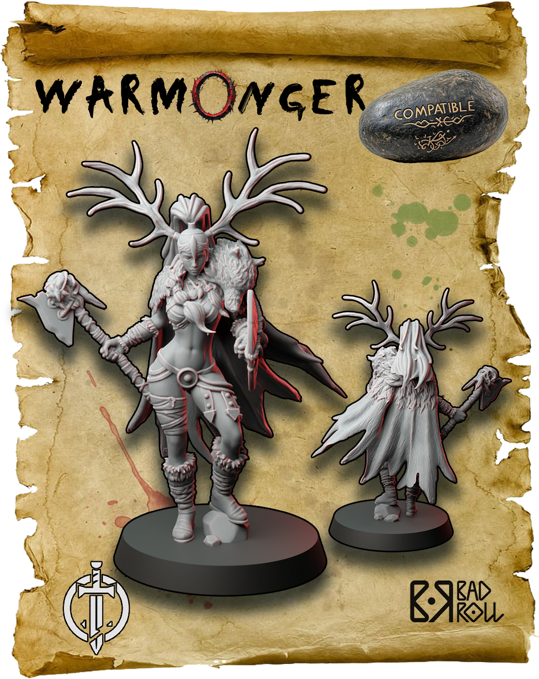 Sjeverni - Heroína con filo medio y escudo (compatible)