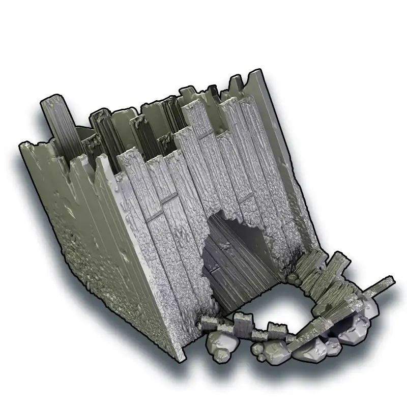 Torre de dados de barco en ruinas